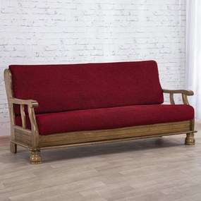 Nueva Textura Huse care se întind foarte bine NIAGARA bordo 3fotoliu cu manere de lemn (l. 160 - 200 cm)