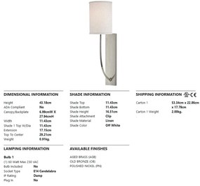 Aplica de perete design minimalist COLTON nichel lustruit