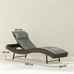Outsunny chaise longue curbat | Aosom Romania