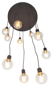 Lampă modernă cu pandantiv neagră 60 cm 10 lumini - Facil