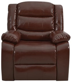 288499 vidaXL Canapea extensibilă, maro, piele ecologică