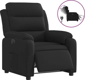 vidaXL Fotoliu rabatabil electric, negru, material textil