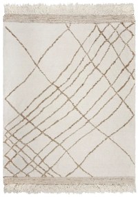 Covor crem țesut manual din amestesc de lână 200x300 cm Astera Linear – Flair Rugs