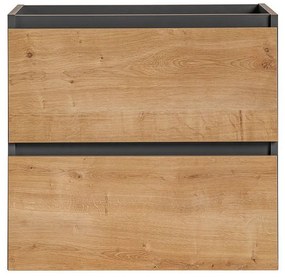 Masca lavoar suspendata Monako grey oak 80 cm, gri cu stejar