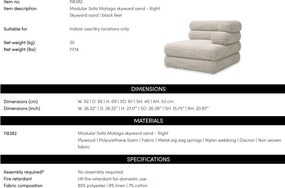 Modul dreapta pentru canapeaua design LUX Malaga