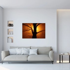Tablou cu copac în apus de soare (90x60 cm)