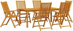 vidaXL Set de masă pentru grădină 7 pcs Maro Lemn Solid de Acacia