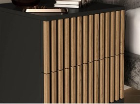 OFERTA Noptiera MEORATI 40x40cm, negru/artisan stejar Clasa II.