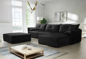 Supermobel Canapea extensibilă de colț LEON + taburet, 318x85x179, royal 14, stanga
