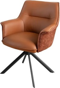 Set 2 scaune Pivotante, Piele Naturala LE GRAND maro coniac