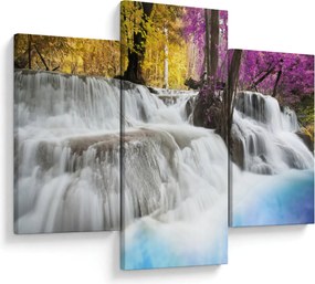 Tablou cu Erawan cascadă în pădure (90x60 cm)