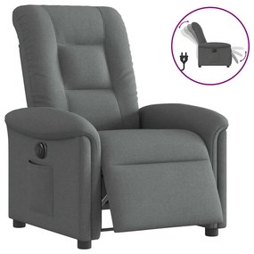 vidaXL Fotoliu rabatabil electric, gri închis, material textil
