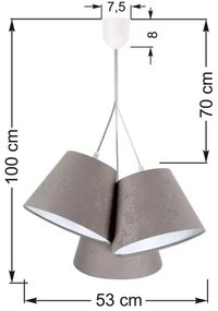 Lustră pe cablu AMBROSIA 3xE27/60W/230V