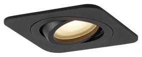 Set de 6 spoturi încastrate rotunjite negre GU10 50mm rotative și înclinabile IP44 - Alberto