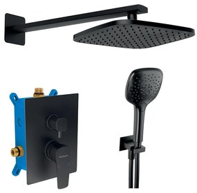 Set de duș cu baterie ascunsă Novaservis METALIA ECO negru mat