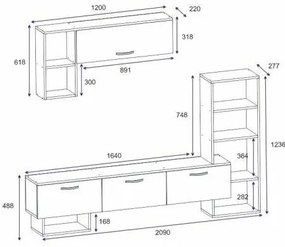 Mobilier living Vipado (Nuc + negru) . 1095664