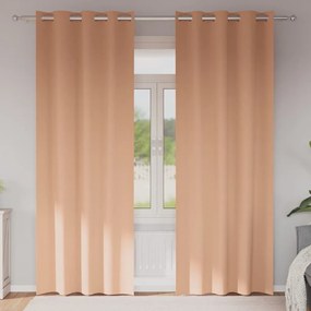 vidaXL Perdele cu perdele 2 pcs Maro deschis 225 x 140 cm Poliester