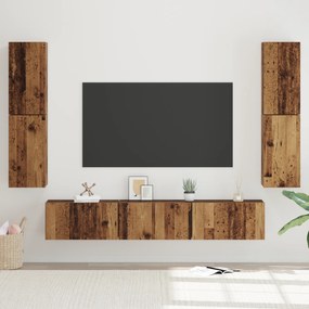 vidaXL Set comodă TV 7 pcs Lemn vechi 80 x 30 x 30.5 cm Lemn compozit