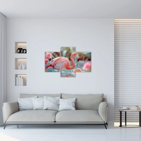 Tablou - Flamingo în iaz (90x60 cm)