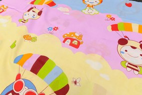 Lenjerii din bumbac pentru patut Culoare albastru, ANIMALE CU PARAPANTA