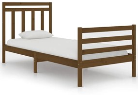 3105278 vidaXL Cadru de pat Small Single 2FT6 maro miere, 75x190 cm lemn masiv