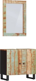 vidaXL Set mobilier de baie, 2 piese, lemn masiv reciclat