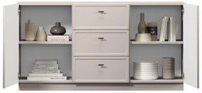 Comodă Lorini 150 cm cu sertare - cașmir / mânere negre T-bar