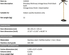 Suport haine design LUX McKinsey, alama antic/ negru