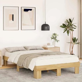 vidaXL Cadru de pat fără saltea 120x190 cm din lemn masiv de stejar
