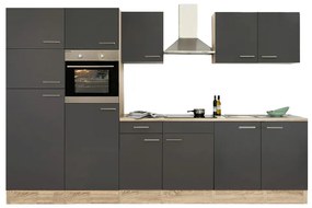 Mobilă de bucătărie Yorki 330, corp din stejar sonoma, cu față antracit satinat