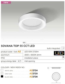 Plafoniera LED dimabila cu telecomanda SOVANA TOP 55 gri
