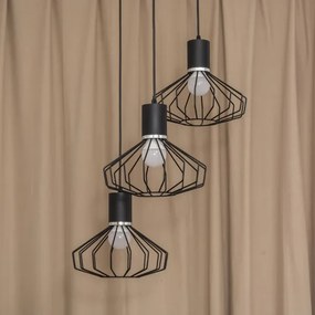 Lustră pe cablu SOLANO 3xE27/15W/230V negru/crom lucios