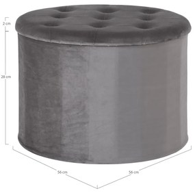 Taburet din catifea gri închis Turup - House Nordic