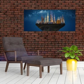 Tablou - Metropola plutind în spațiu (120x50 cm)