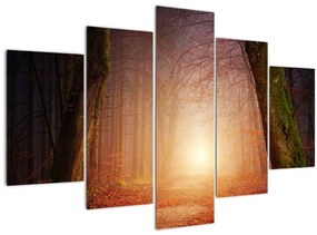 Tablou cu pădurea toamna în ceață (150x105 cm)