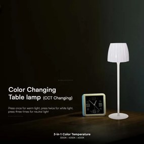 Lampă LED birou, reglabilă, reîncărcabilă, 2,7W, 3000-6000K, 1800 mAh, albă