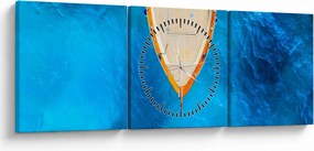 Tablou - Barca de vară (cu ceas) (90x30 cm)