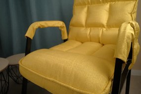 Fotoliu cu suport pentru picioare Yellow Perfetto