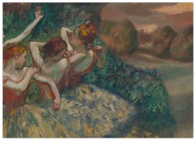 Tablou pe sticlă - Edgar Degas, Four Dancers, reproducere (70x50 cm)