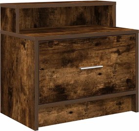 vidaXL Noptiera cu sertar stejar afumat 51x31x47 cm