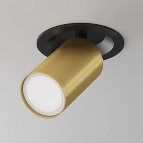 Spot incastrabil design tehnic Focus S negru, auriu mat