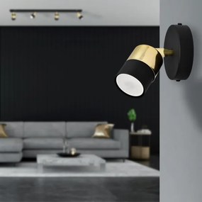 Spot LED de perete TUBSSON 1xGU10/4,8W/230V negru/auriu
