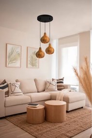 Reality - Lustră suspendată pe cablu SPROUT 3xE14/40W/230V maro/ratan