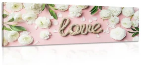 Tablou cu inscripție Love în design romantic