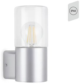 Aplică de exterior Briloner 320504TF 1xE27/12W/230V IP44 argintiu