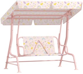 AIYAPLAY Leagăn pentru Copii cu Copertină Reglabilă și Centură de Siguranță, 120x112x75 cm, Roz | Aosom Romania