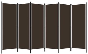 320728 vidaXL Paravan de cameră cu 6 panouri, maro, 300 x 180 cm