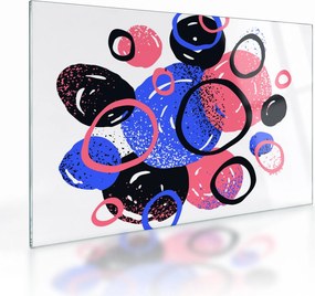 Tablou pe sticlă - Motiv cercuri în culori vii (70x50 cm)