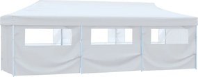 vidaXL Cort petrecere pliabil cu 8 pereți laterali, alb, 3 x 9 m