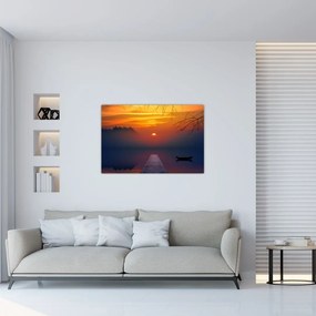 Tablou cu podul în apus de soare (90x60 cm)